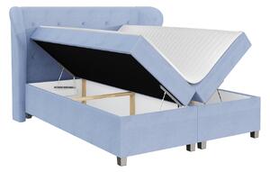 Hotelová manželská posteľ 200x200 TANIS - modrá + topper ZDARMA