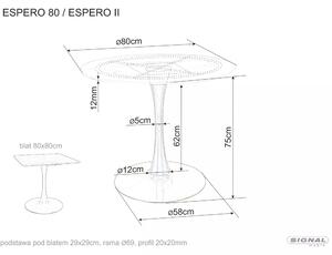 Signal Jedálenský stôl ESPERO II MATNÝ ČIERNA/ČIERNA 80X80
