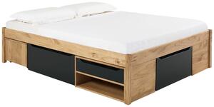 POSTEĽ S ÚLOŽNÝM PRIESTOROM, 140/200 cm prírodná farba, čierna MID.YOU - Online Only detský nábytok, Online Only