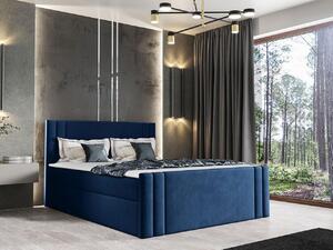 Americká jednolôžková posteľ 120x200 VITORIA - modrá + topper ZDARMA