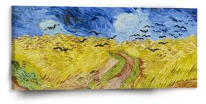 Sablio Obraz Pšeničné pole s vranami - Vincent van Gogh - 110x50 cm