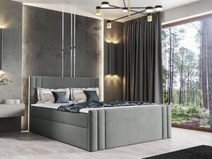 Americká manželská posteľ 180x200 VITORIA - svetlá šedá + topper ZDARMA