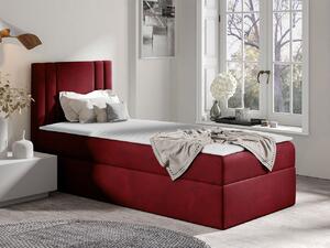 Americká jednolôžková posteľ 90x200 VITORIA MINI - červená, ľavé prevedenie + topper ZDARMA