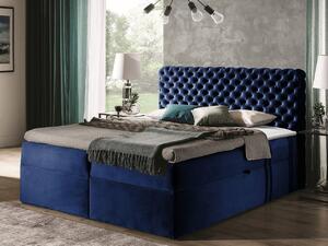 Kontinentálna manželská posteľ 160x200 VALANCIA - modrá + topper ZDARMA