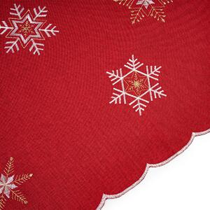 Forbyt Vianočný obrus Vločky červená, 85 x 85 cm