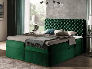Kontinentálna manželská posteľ 200x200 VALANCIA - zelená + topper ZDARMA