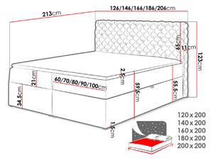 Kontinentálna jednolôžková posteľ 120x200 VALANCIA - šedá + topper ZDARMA