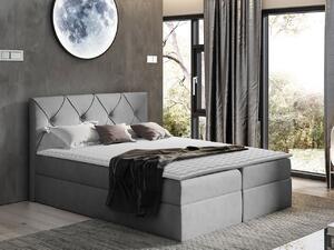 Americká manželská posteľ 200x200 LITZY 1 - svetlá šedá + topper ZDARMA