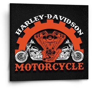 Sablio Obraz Harley-Davidson motor Čierne pozadie - 50x50 cm
