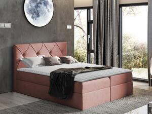 Americká manželská posteľ 200x200 LITZY 1 - ružová + topper ZDARMA