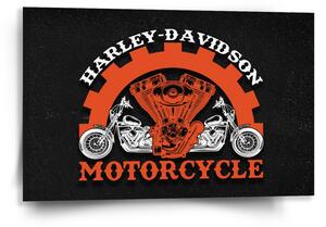 Sablio Obraz Harley-Davidson motor Čierne pozadie - 60x40 cm