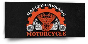 Sablio Obraz Harley-Davidson motor Čierne pozadie - 110x50 cm