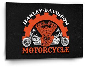 Sablio Obraz Harley-Davidson motor Čierne pozadie - 90x60 cm