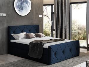 Kontinentálna manželská posteľ 160x200 LITZY 2 - modrá + topper ZDARMA