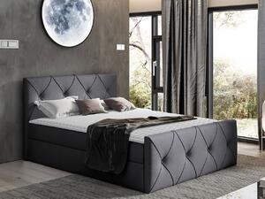 Kontinentálna jednolôžková posteľ 120x200 LITZY 2 - šedá + topper ZDARMA