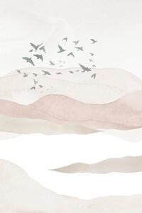 Ilustrácia Mountains in pink 3, Sally Ann Moss
