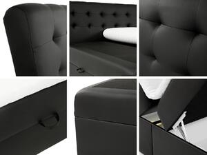 Hotelová jednolôžková posteľ 120x200 LUPE - čierna eko koža + topper ZDARMA