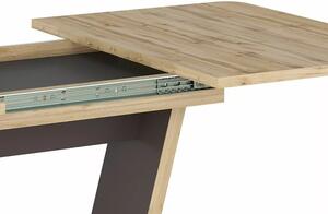 Signal Jedálenský stôl NIGEL, dub wotan / HNEDÁ 120(160)X80 (D)