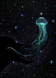 Ilustrácia Starry Jellyfish, Aliriza Cakir