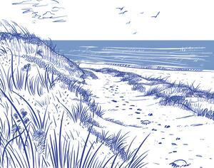 Ilustrácia Seaside Sketch Horizontal, Jolly and Dash