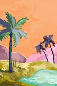 Ilustrácia Palmtrees, Goed Blauw