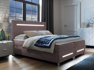 Boxspringová manželská posteľ 180x200 MARIELA - staroružová + topper a LED osvetlenie ZDARMA