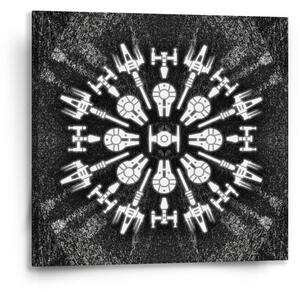 Sablio Obraz Star Wars Vesmírne lode na šedom abstrakte - 50x50 cm
