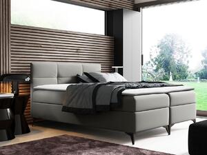 Americká manželská posteľ 200x200 MERCHE - šedá ekokoža + topper ZDARMA