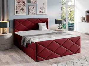 Kontinentálna manželská posteľ 180x200 MATIA - červená + topper ZDARMA
