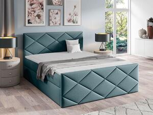 Kontinentálna manželská posteľ 140x200 MATIA - svetlá modrá + topper ZDARMA