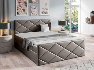 Kontinentálna jednolôžková posteľ 120x200 MATIA - šedá ekokoža 1 + topper ZDARMA