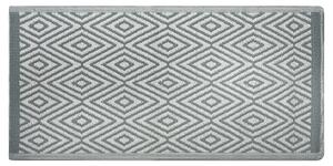 Vonkajší koberec svetlozelený syntetický materiál 90 x 150 cm geometrický diamantový vzor obdĺžnikový tvar moderný štýl terasa záhrada