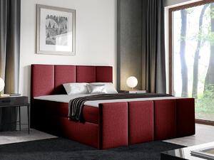 Hotelová manželská posteľ 140x200 MORALA - červená + topper ZDARMA