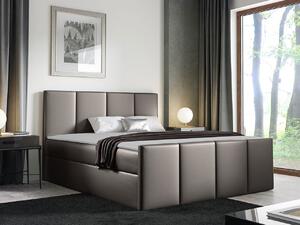 Hotelová manželská posteľ 180x200 MORALA - šedá ekokoža 1 + topper ZDARMA
