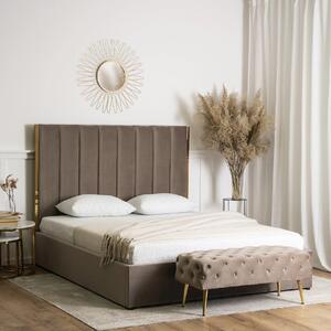 - Luxusná čalúnená posteľ EMILIO FARBA: hnedá