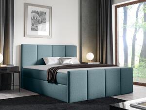 Hotelová jednolôžková posteľ 120x200 MORALA - svetlá modrá + topper ZDARMA