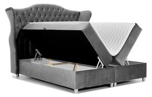 Kontinentálna manželská posteľ 180x200 NEIVA - šedá + topper ZDARMA