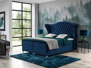 Kontinentálna manželská posteľ 140x200 NEIVA - modrá + topper ZDARMA