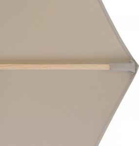 Doppler ALU WOOD 350 cm - slnečník s kľukou s ULTRA UV ochranou prírodná (slonovinová kost - kód farby 820)