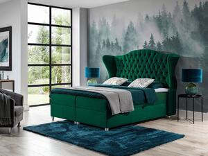 Kontinentálna manželská posteľ 140x200 NEIVA - zelená + topper ZDARMA
