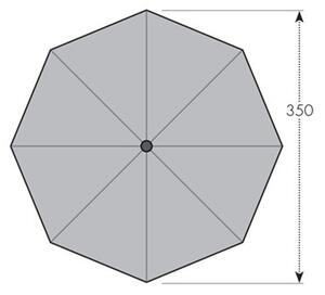 Doppler ALU WOOD 350 cm - slnečník s kľukou s ULTRA UV ochranou antracitový (kód farby 840)
