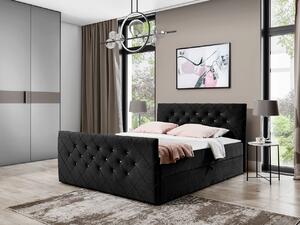 Americká manželská posteľ 200x200 NATAL - čierna + topper ZDARMA