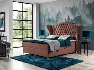 Kontinentálna manželská posteľ 160x200 NEIVA - ružová + topper ZDARMA