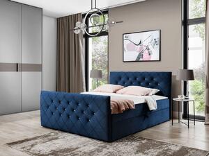 Americká jednolôžková posteľ 120x200 NATAL - modrá + topper ZDARMA