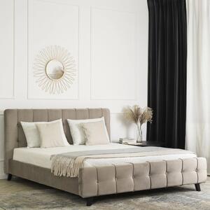 - Minimalistická čalúnená posteľ LINO FARBA: béžová, ROZMER: 160 x 200 cm
