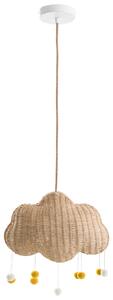 Závesná lampa prírodná ratanová ručne pletené tienidlo v tvare obláčika boho štýl