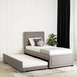 - Rozkladacia čalúnená posteľ ELIF FARBA: sivá, ROZMER: 90 x 200 cm