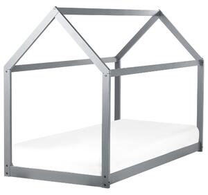 Detská posteľ sivá borovicové drevo 90 x 200 cm s lamelovým roštom posteľ pre deti