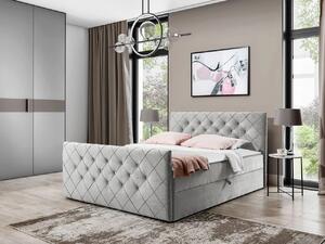 Americká manželská posteľ 160x200 NATAL - svetlá šedá + topper ZDARMA