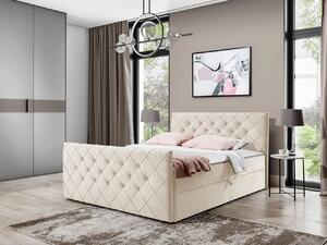 Americká manželská posteľ 180x200 NATAL - svetlá béžová + topper ZDARMA